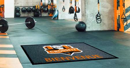 Image de Tapis logo green jet print 115x180cm Ep.6 bordé