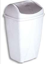 Image de Poubelle couvercle basculant blanche SWING 50L
