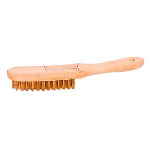 Image de Brosse métalique Violon manche bois 29cm Acier laitonné