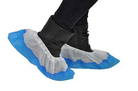 Image de Surchaussure PLP blanche avec semelle bleue - Colis de 300