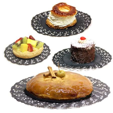 Image de Dentelles rondes ajourées 40g/m² Ø9cm noir - Paquet 250