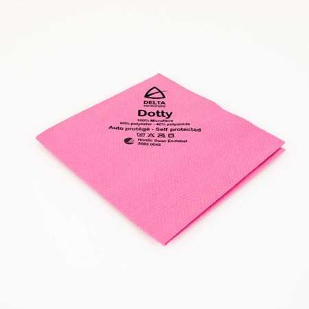 Image de Lavette microfibre DOTTY auto-protégée 40x40 rose - 5u