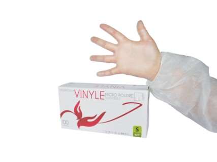 Image de Gant Vinyle µ-poudré Premium M Qualité médicale - Boite 100u