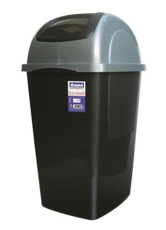 Image de Poubelle 33L à Couvercle Basculant NOIR/GRIS