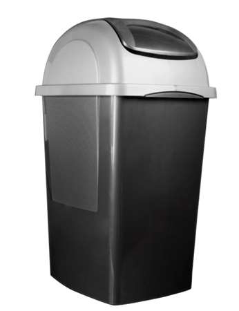 Image de Poubelle 65 L à Couvercle Basculant NOIR/GRIS