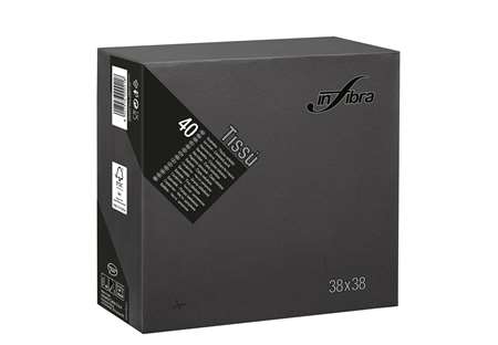 Image de SERVIETTE NOIR Double Point 38 x 38 Colis de 1440