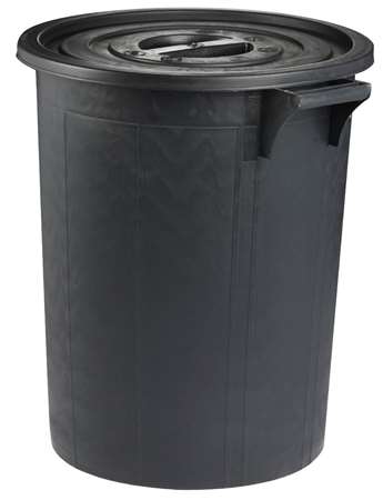 Image de Poubelle 100L NOIRE avec couvercle