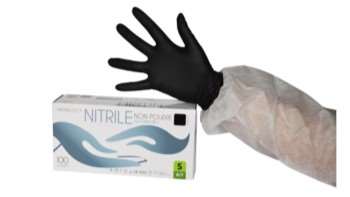 Image de Gant d'examen Nitrile noir non poudré AQL 1,5 S - Boite 100