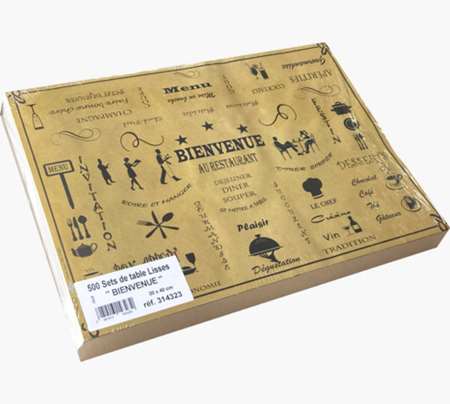 Image de Sets de table 30 X 40 BIENVENUE Paquet de 500