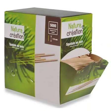 Image de Spatule bois biodégradable 11cm -Boite distributrice de 5000