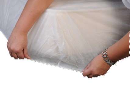 Image de Drap housse élastiqué PLP blanc 1P 90x190 30 g/m² -Colis 100