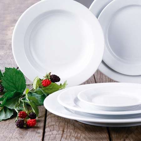 Image de Assiette Kaszub plate en porcelaine blanche Ø21cm