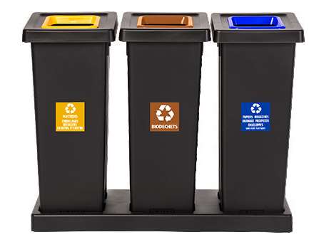 Image de Kit 3 poubelles de tri sélectif FIT 50L