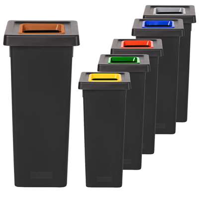 Image de Poubelle FIT 50L NOIRE + insert VERT (Ecogreen)