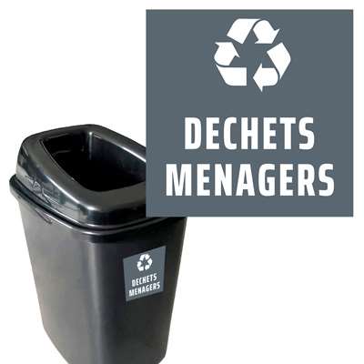 Image de Etiquette tri sélectif GRISE (Déchets Ménagers)