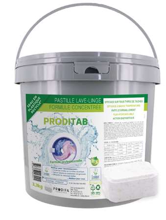 Image de Pastilles linge hydosolubles écolabel PRODITAB - Seau de 150