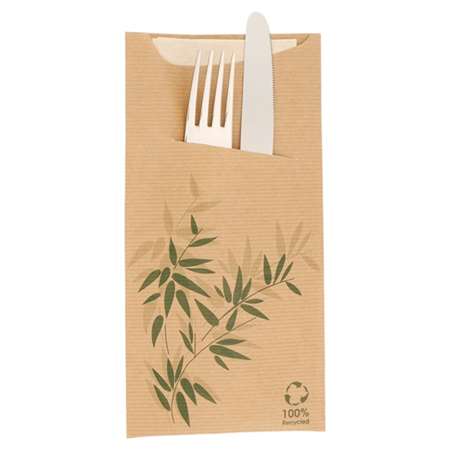 Image de Pochette couverts 11,2x22,5cm FEEL GREEN - Colis de 400