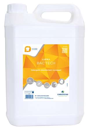 Image de LUFRA BAC'TECH Détergent désinfectant moussant - Bidon 5 L
