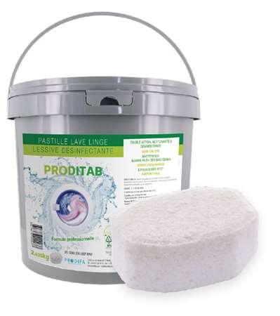 Image de Pastilles linge désinfectantes PRODITAB - Seau 125p
